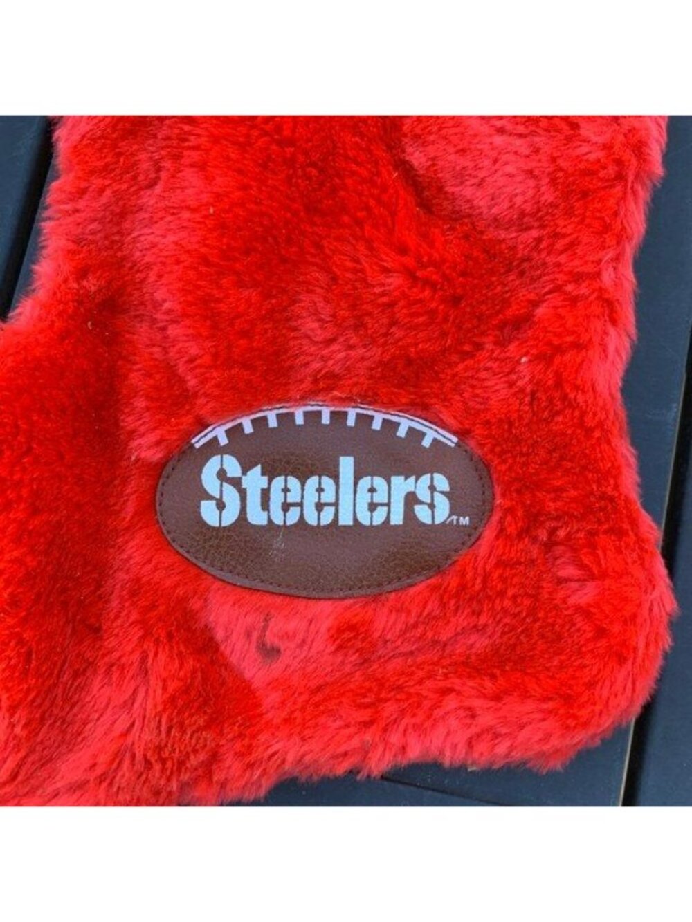 Pittsburgh Steelers Vintage Teddy Bear Football Christmas Stocking Plush 1994 - Picture 9 of 11